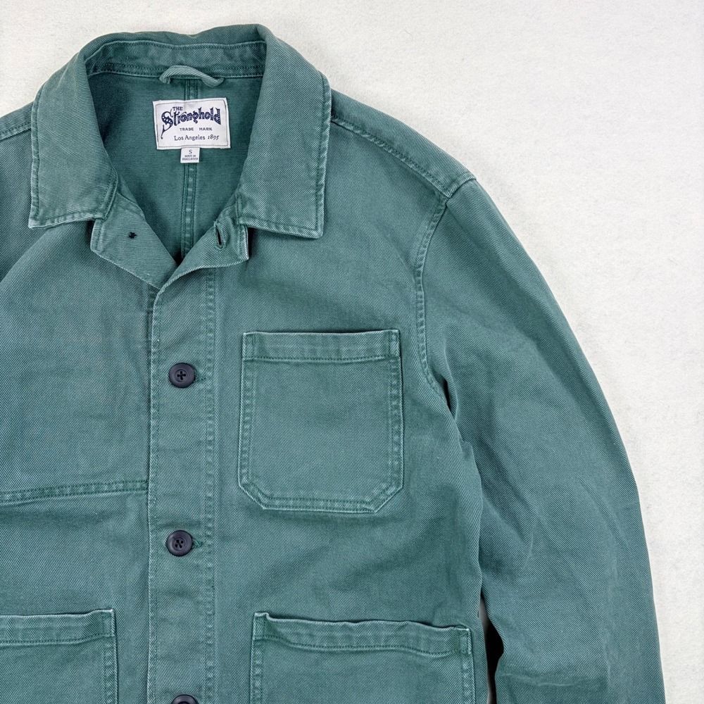 The Stronghold Mens Chore Jacket Faded Green Cotton Twill Utility Coat Small - Picture 2 of 8